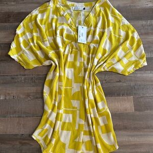 Ava Sky Yellow and White Mini Dress